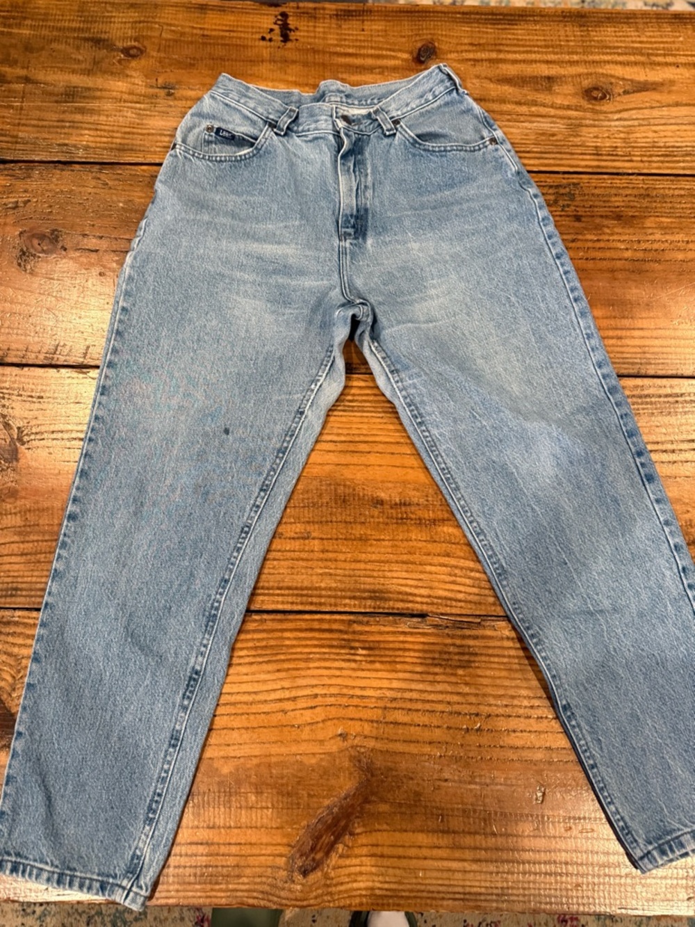 Lee Original Jeans High Rise Light Wash Tapered Mom Jeans Vintage Style no tag